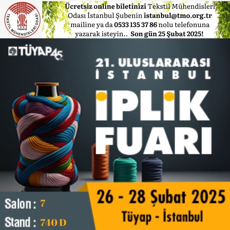TÜYAP 21. ULUSLARARASI İSTANBUL İPLİK FUARI BAŞLIYOR..