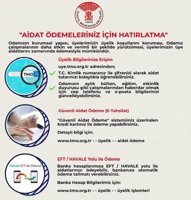 AİDAT ÖDEMELERİNİZ İÇİN HATIRLATMA