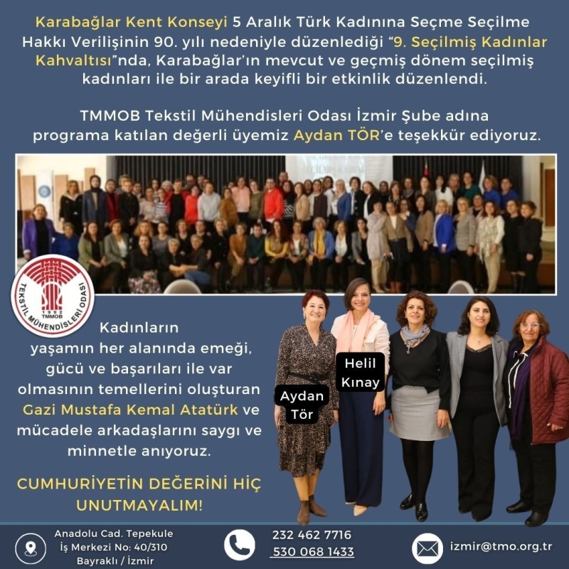 KARABAĞLAR KENT KONSEYİ'NİN DÜZENLEDİĞİ “9. SEÇİLMİŞ KADINLAR KAHVALTISI